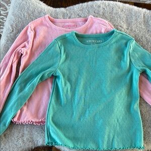 2 Crewcuts Kids Long Sleeve Tops - Pink and Teal